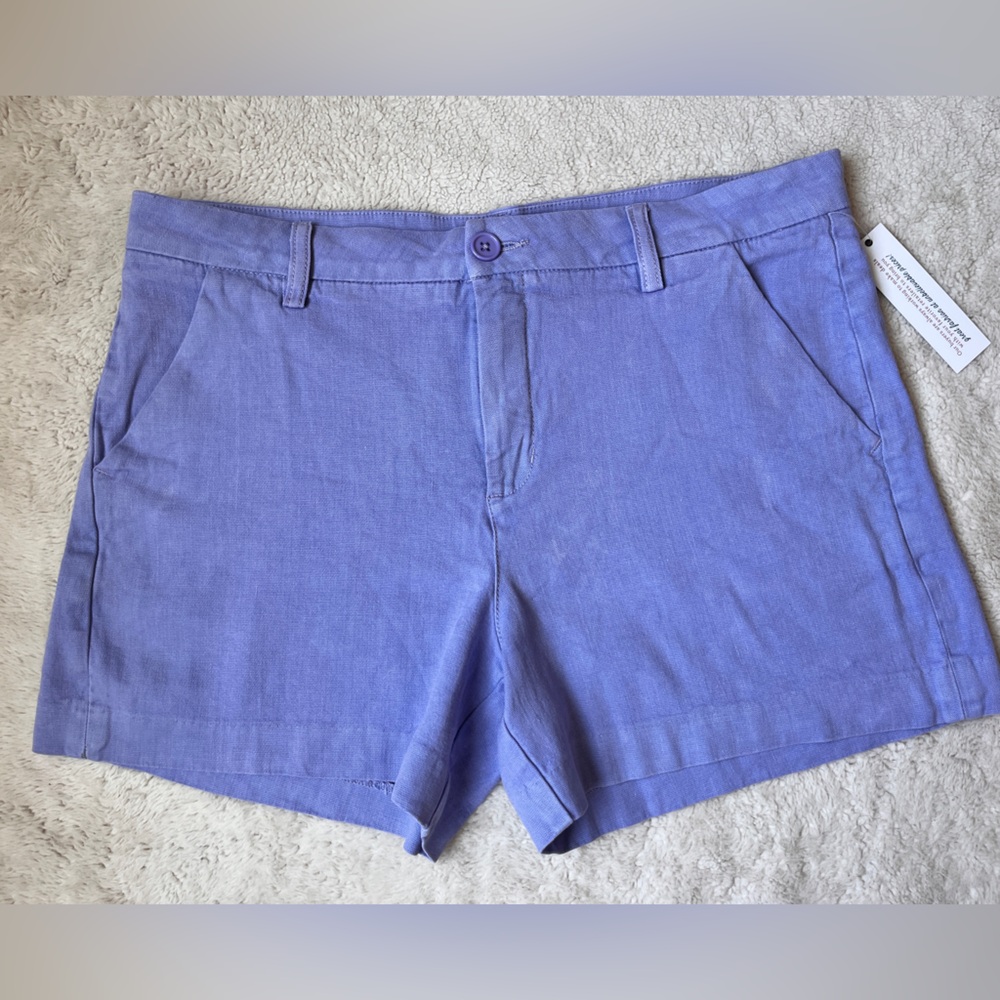 NWT Lila Ryan Lavender Linen Blend Shorts Women Size 14